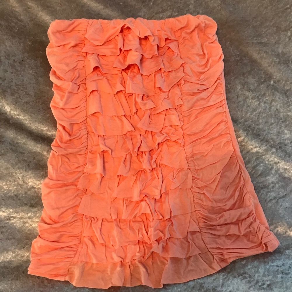Bebe 2b ruffle strapless top